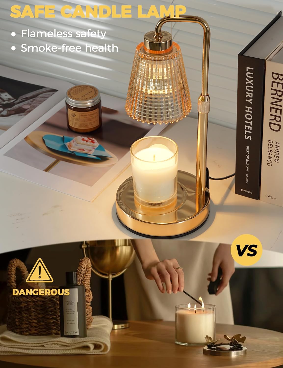 Candle Warmer Lamp with Timer, Birthday Gifts for Women Home Decor