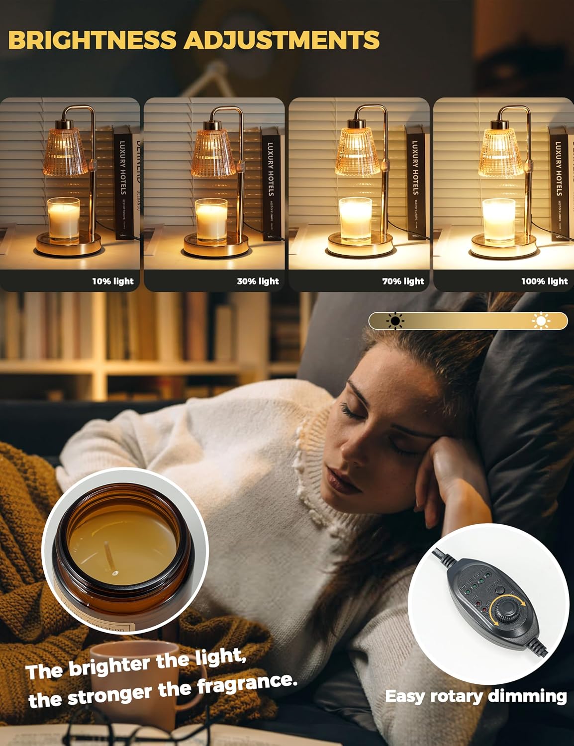 Candle Warmer Lamp with Timer, Birthday Gifts for Women Home Decor