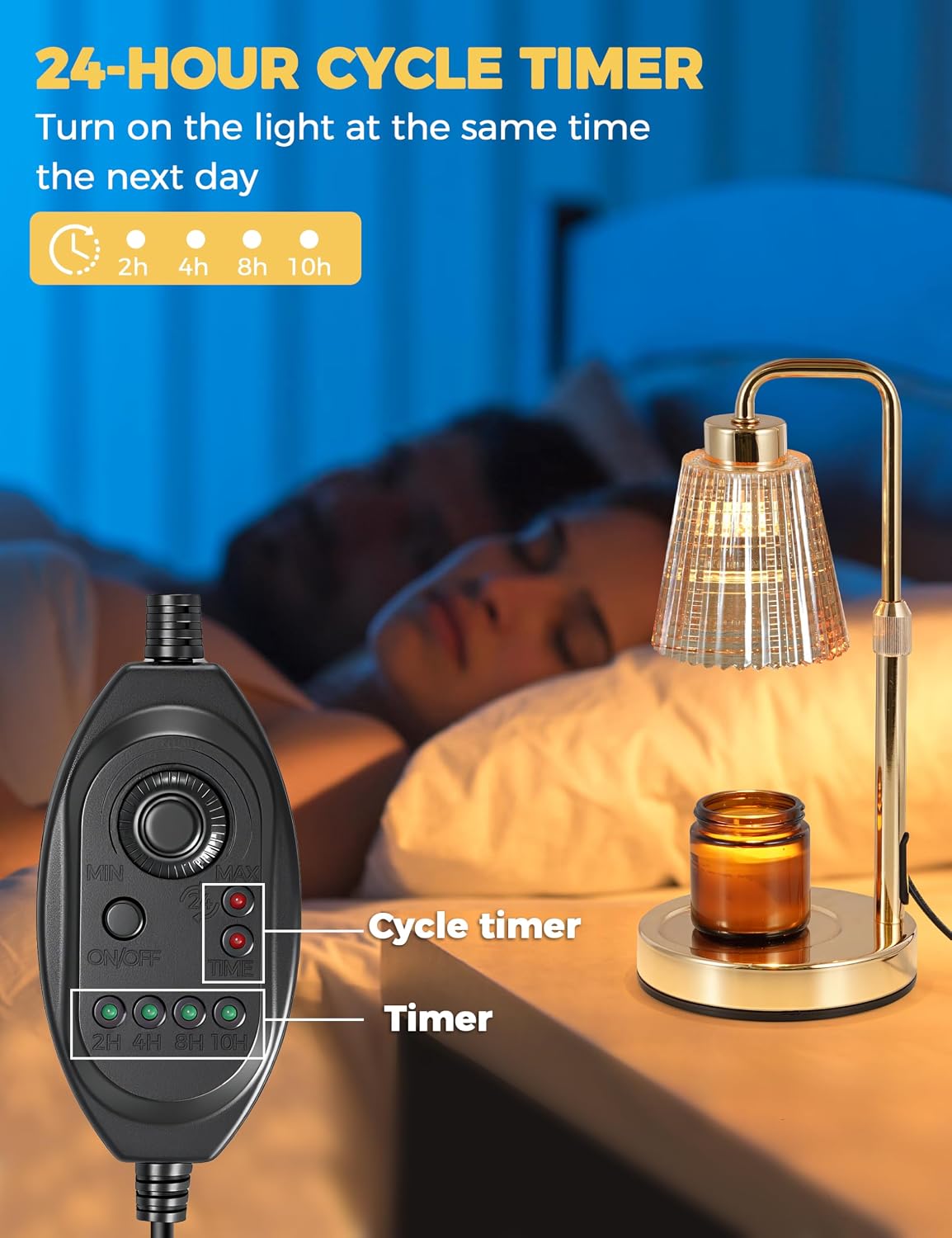 Candle Warmer Lamp with Timer, Birthday Gifts for Women Home Decor