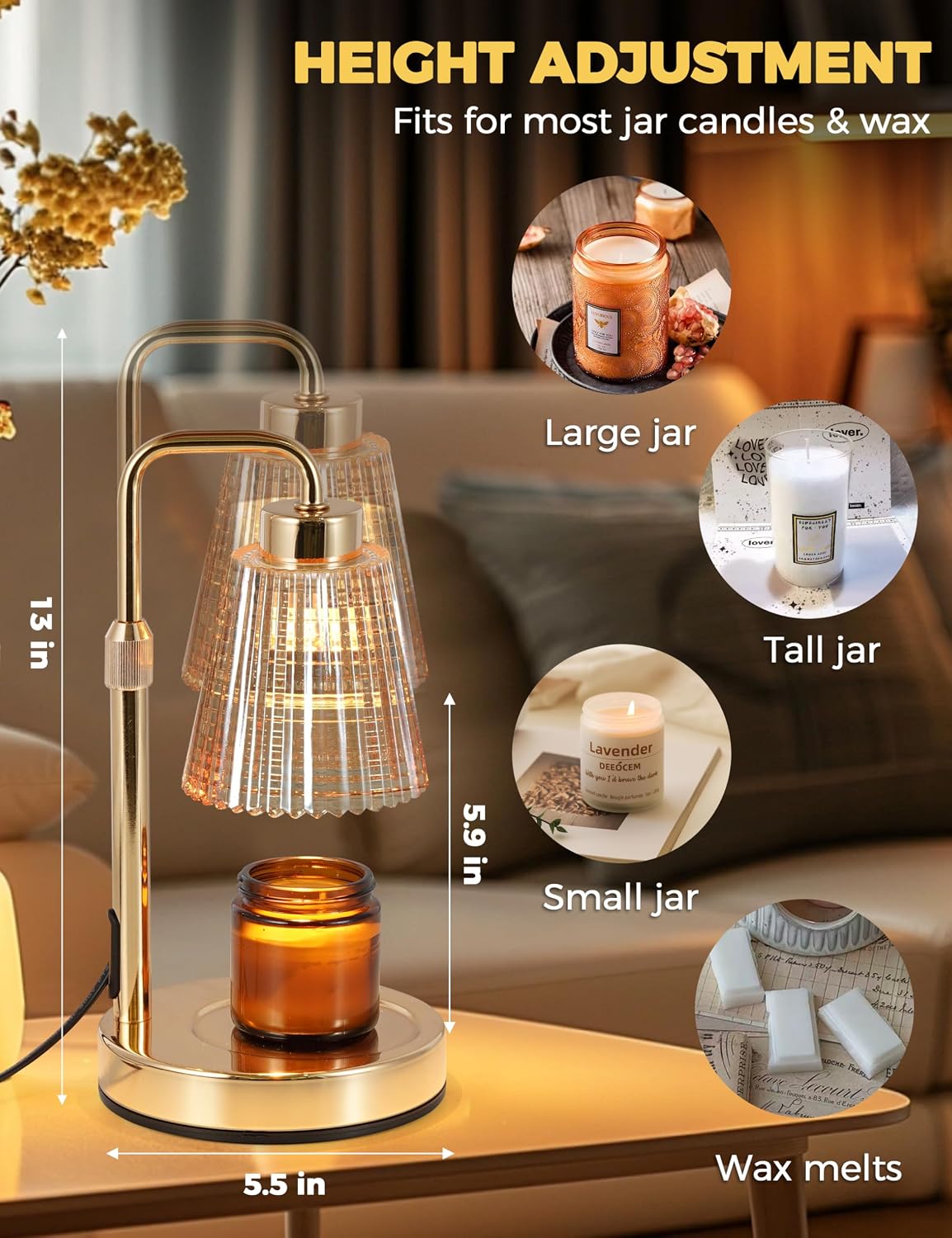 Candle Warmer Lamp with Timer, Birthday Gifts for Women Home Decor