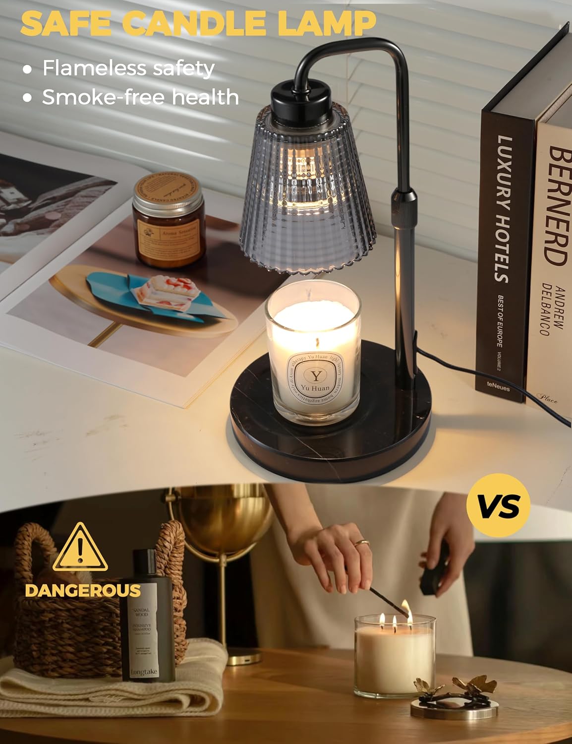 Candle Warmer Lamp with Timer, Birthday Gifts for Women Home Decor