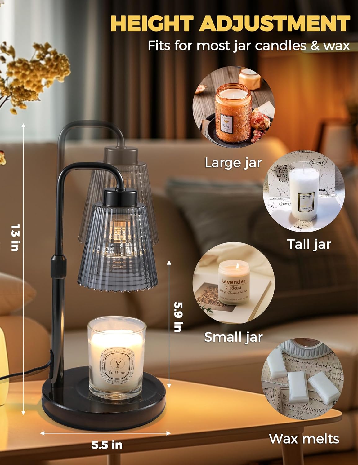 Candle Warmer Lamp with Timer, Birthday Gifts for Women Home Decor