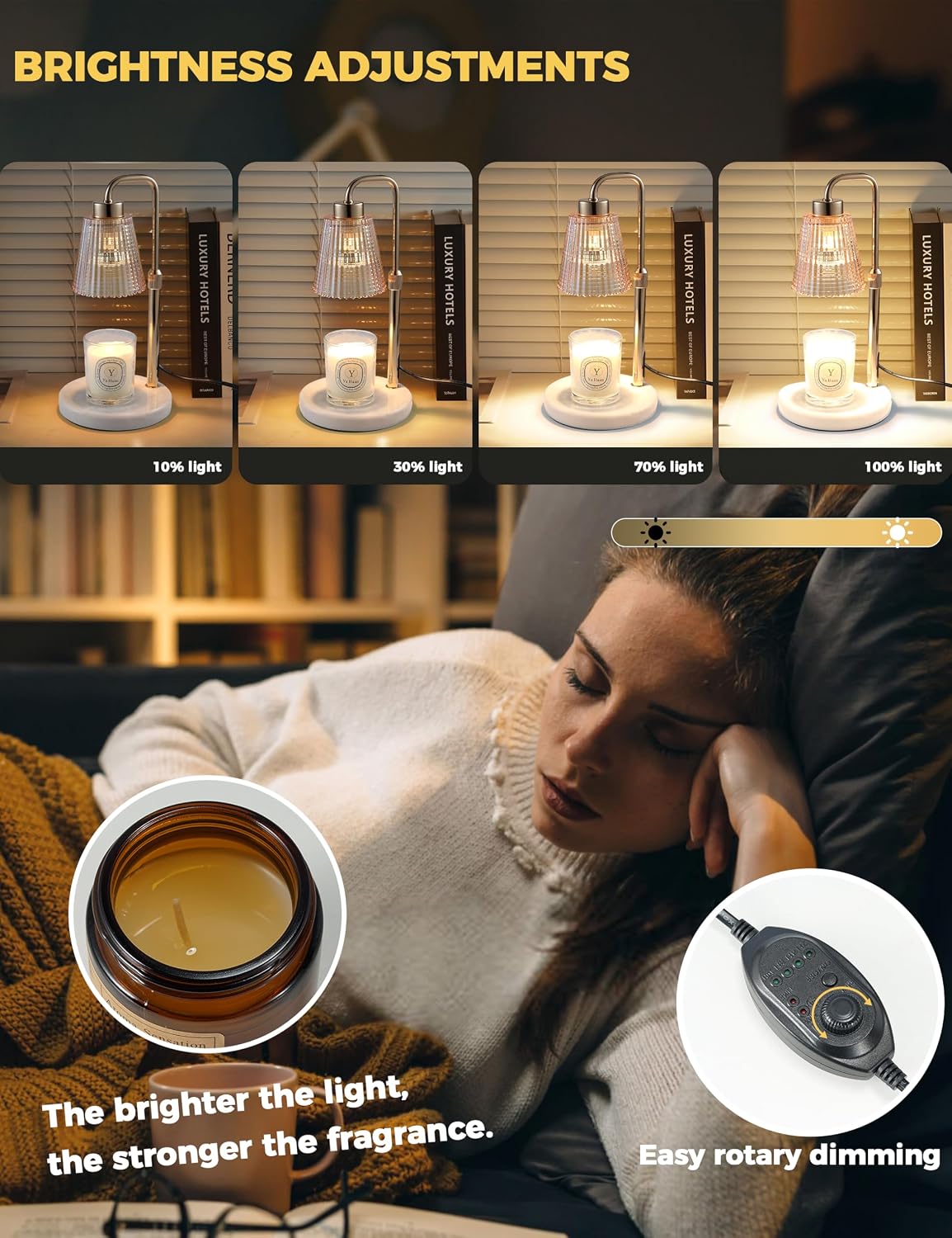 Candle Warmer Lamp with Timer, Birthday Gifts for Women Home Decor