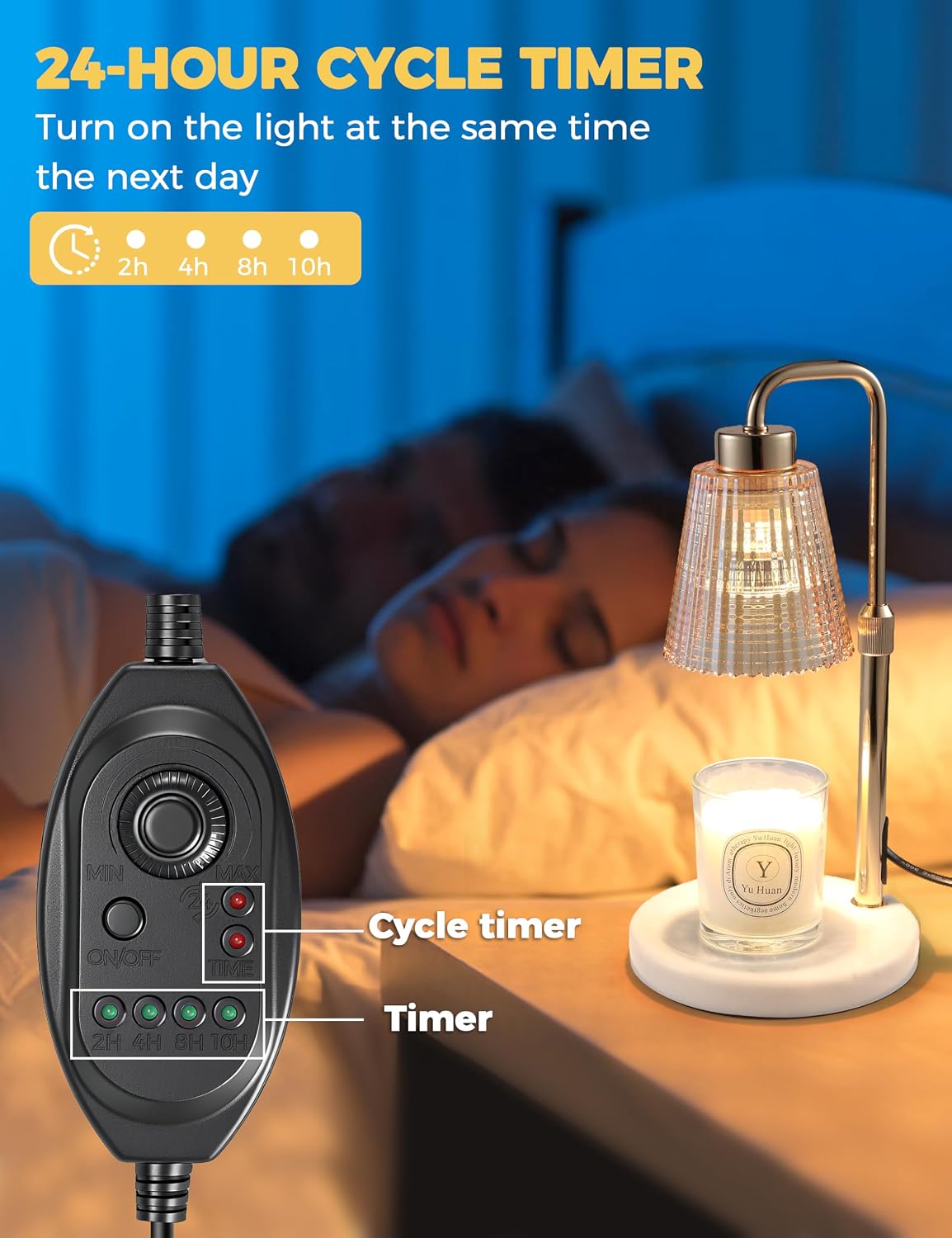 Candle Warmer Lamp with Timer, Birthday Gifts for Women Home Decor