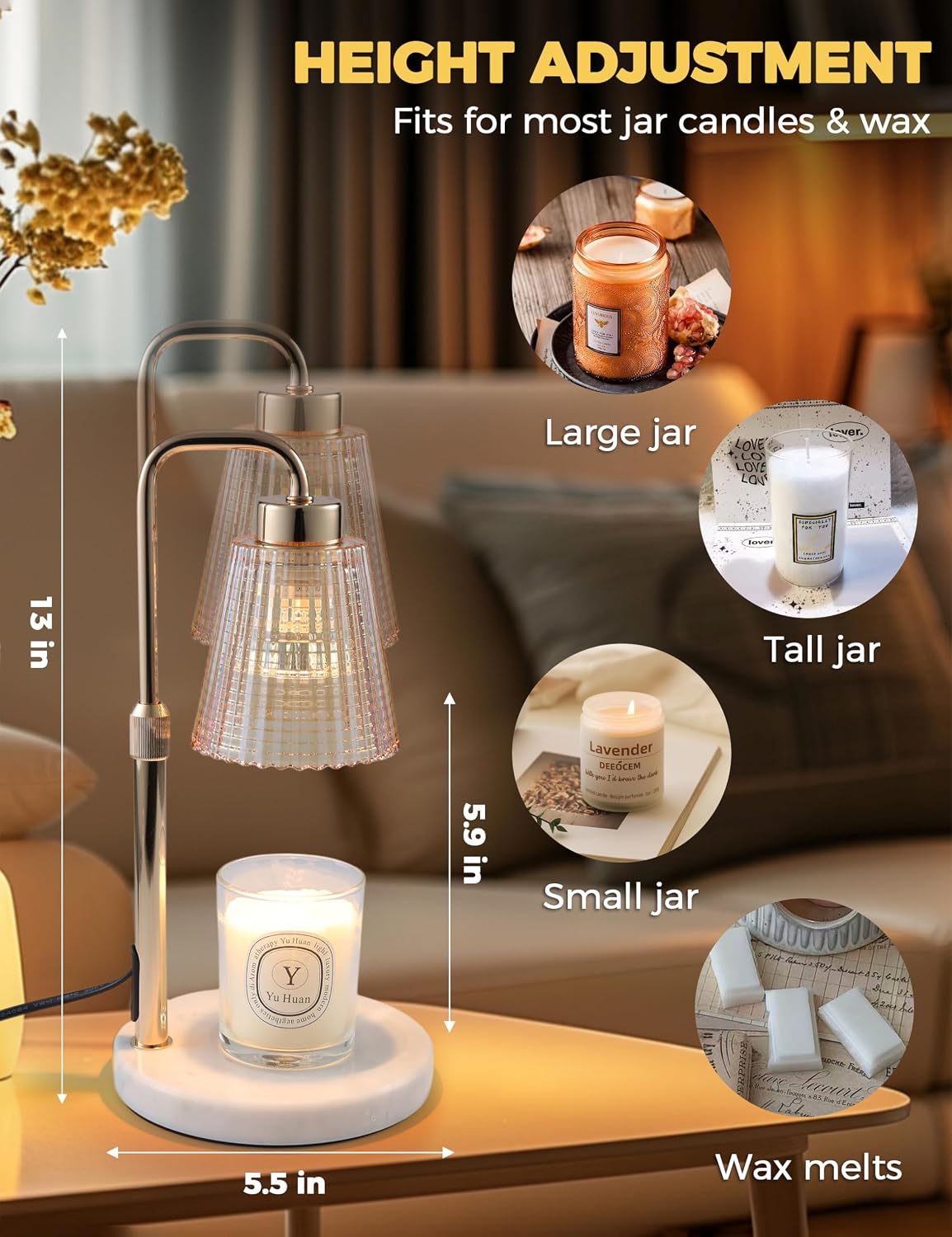 Candle Warmer Lamp with Timer, Birthday Gifts for Women Home Decor