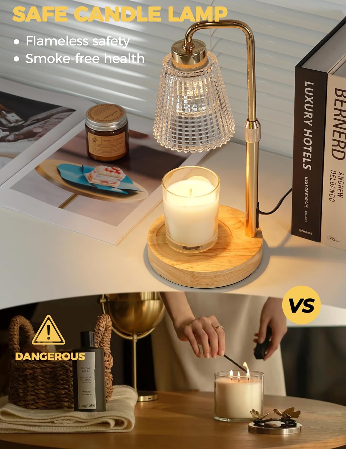 Candle Warmer Lamp with Timer, Birthday Gifts for Women Home Decor