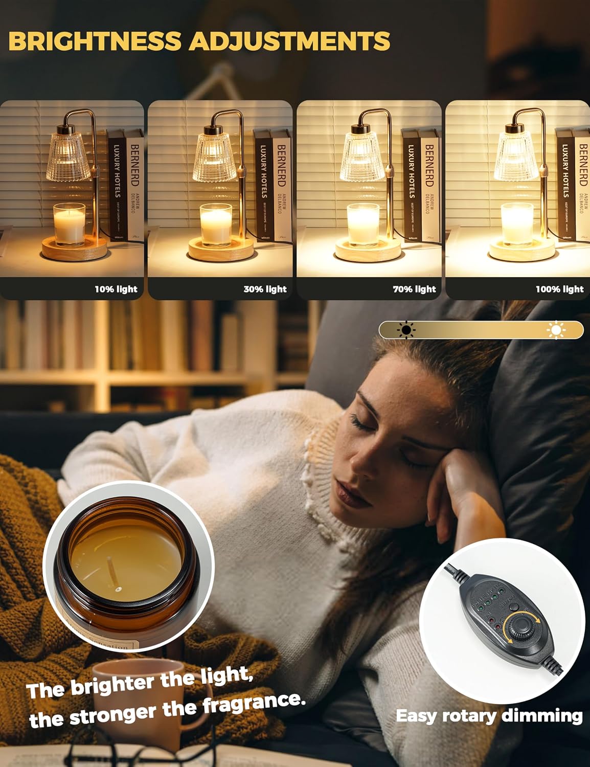 Candle Warmer Lamp with Timer, Birthday Gifts for Women Home Decor