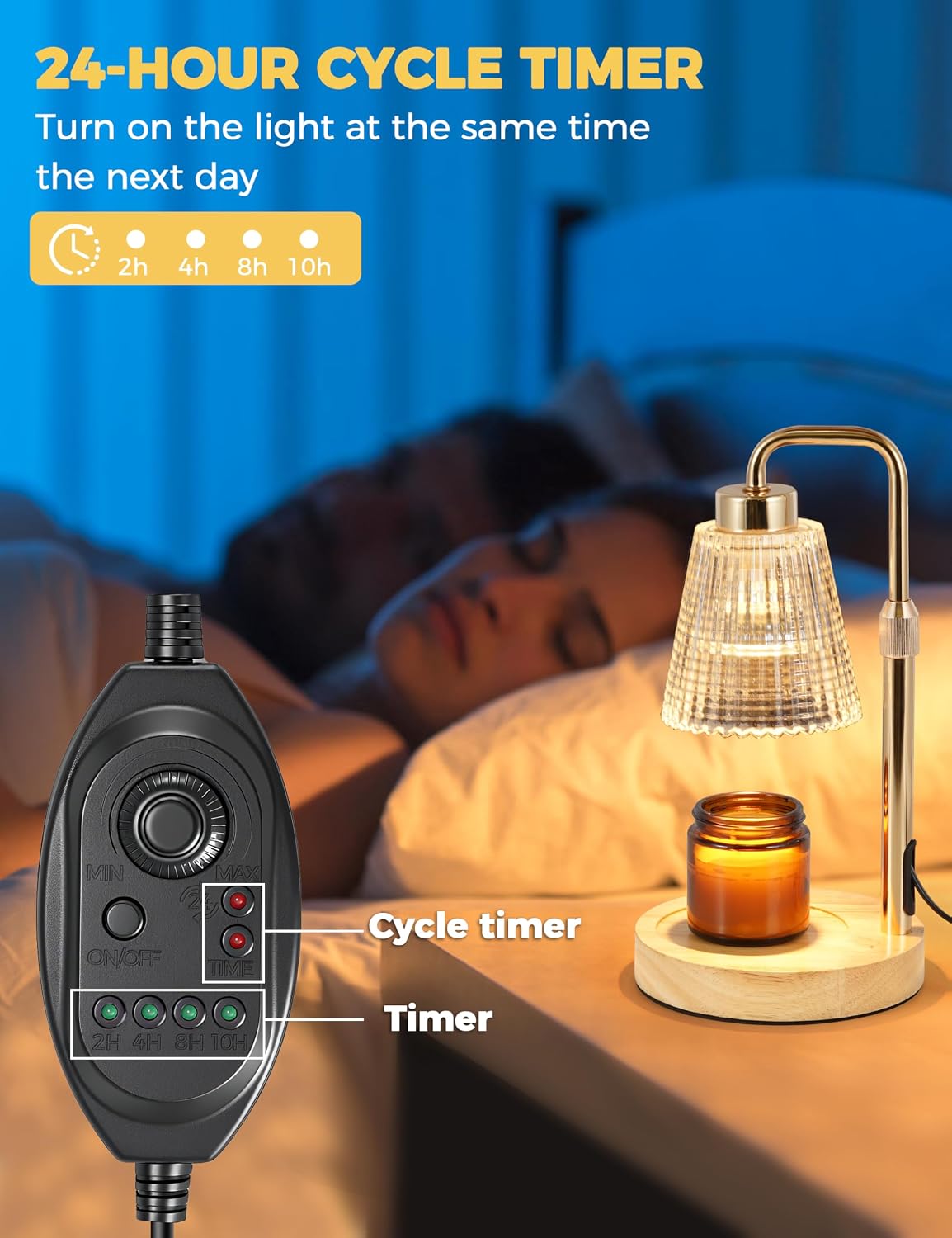Candle Warmer Lamp with Timer, Birthday Gifts for Women Home Decor