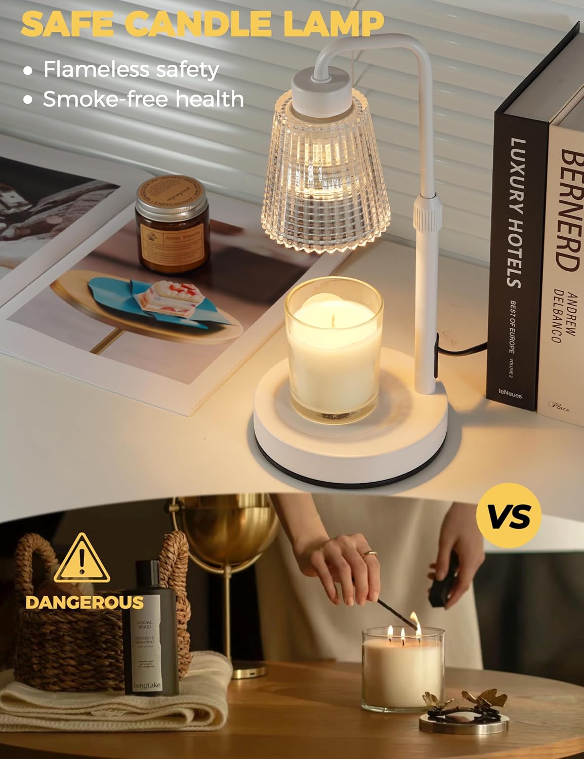 Candle Warmer Lamp with Timer, Birthday Gifts for Women Home Decor