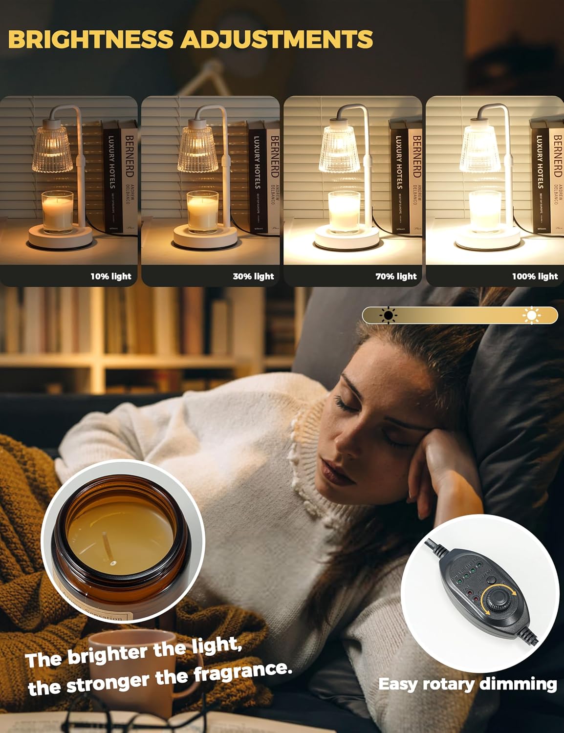 Candle Warmer Lamp with Timer, Birthday Gifts for Women Home Decor