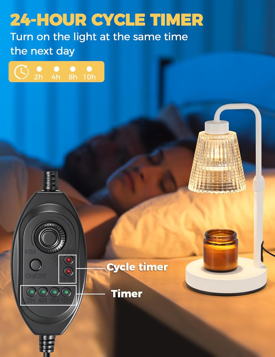 Candle Warmer Lamp with Timer, Birthday Gifts for Women Home Decor