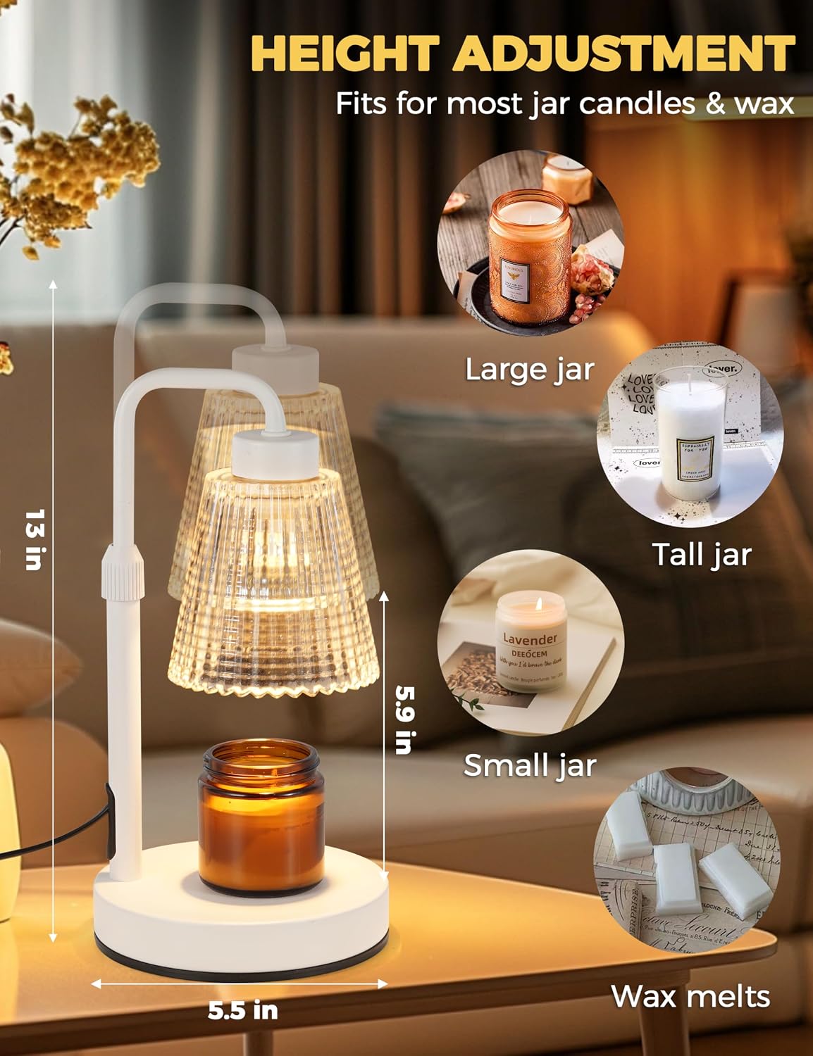 Candle Warmer Lamp with Timer, Birthday Gifts for Women Home Decor