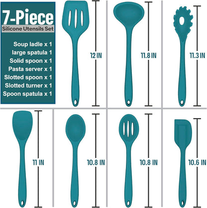 Black Silicone Cooking Utensils Set, Nonstick Kitchen Utensils
