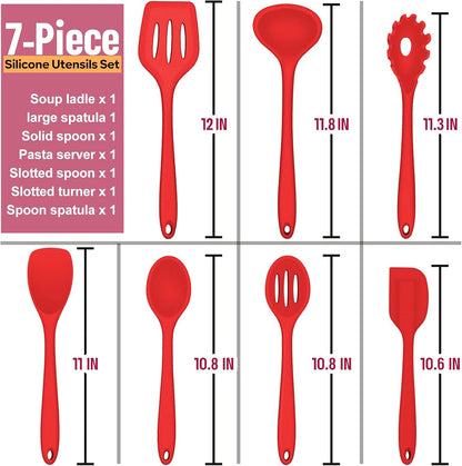 Black Silicone Cooking Utensils Set, Nonstick Kitchen Utensils