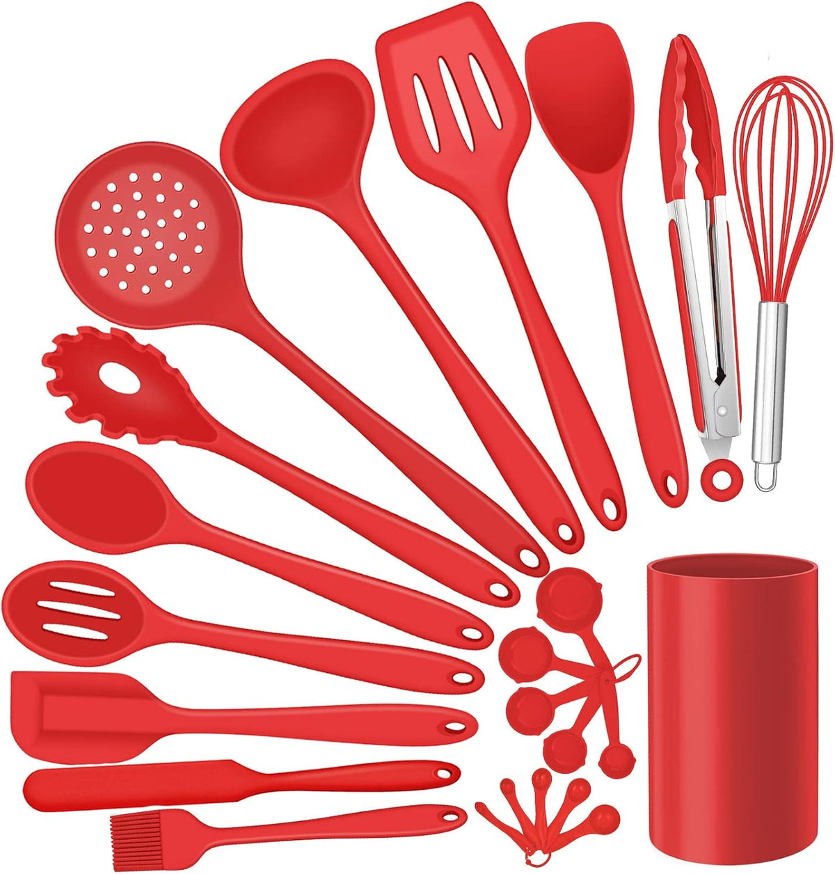 Black Silicone Cooking Utensils Set, Nonstick Kitchen Utensils