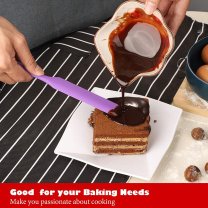 Heat Resistant Silicone Spatulas Set 6pcs, Seamless Design Non-Stick Mixing Spatulas with Stainless Steel Core, Premium BPA-Free Rubber Spatula Baking Cooking Utensile for Home Kitchen BBQ (white)