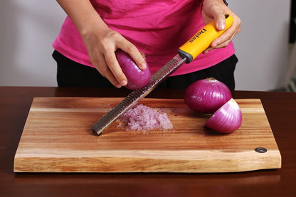 Deiss PRO Citrus Zester & Cheese Grater — Parmesan Cheese Lemon, Ginger, Garlic, Nutmeg, Chocolate, Vegetables, Fruits - Razor-Sharp Stainless Steel Blade, Wide, Dishwasher Safe
