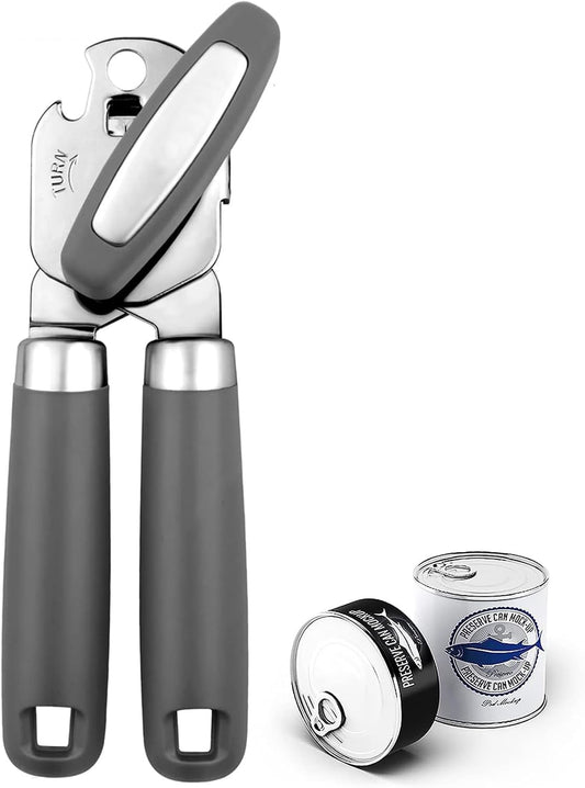 Can Opener,Professional 3-In-1 Multifunctional Manual Can Openers Bottle Opener,Kitchen Durable Stainless Steel Heavy Duty Can Opener Smooth Edge for Kitchen Seniors Friendly