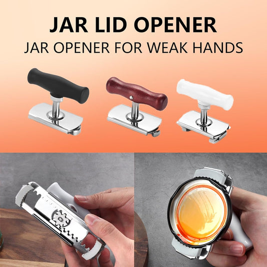 Jar Opener, Opener - Jar Opener for Weak Hands, Adjustable Multifunctional Jar Lid Opener - Easy to Grip and Open for Stuck Jars, Bottles & Lids (Black)