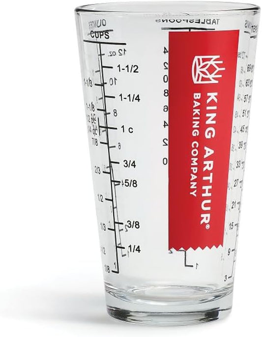 Baking Company Mix N Measure Glass, Heavyweight Glass, Multi-Purpose Liquid and Dry Measuring Cup
