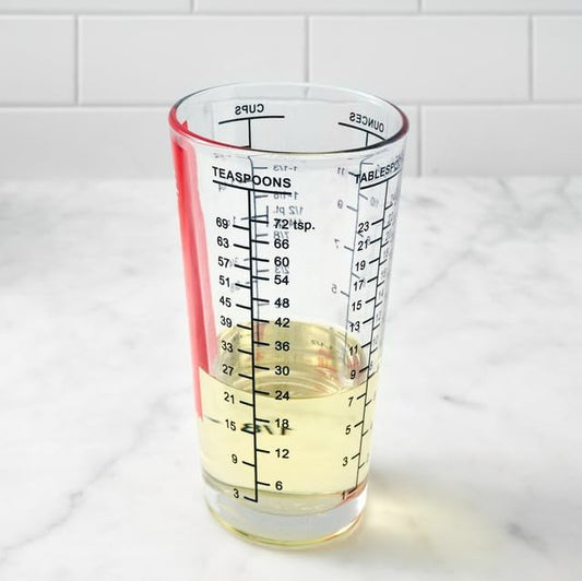 Baking Company Mix N Measure Glass, Heavyweight Glass, Multi-Purpose Liquid and Dry Measuring Cup