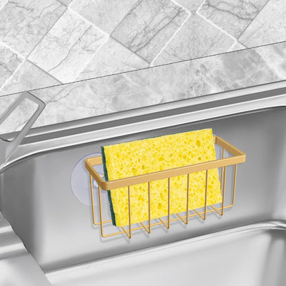 Sponge Holder for Kitchen Sink Suction,Dish Sponge Holder-Black | Kitchen Sink Caddy for Sponges, Scrubbers, Soap