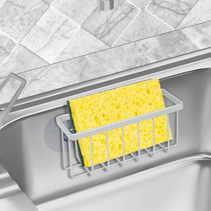Sponge Holder for Kitchen Sink Suction,Dish Sponge Holder-Black | Kitchen Sink Caddy for Sponges, Scrubbers, Soap