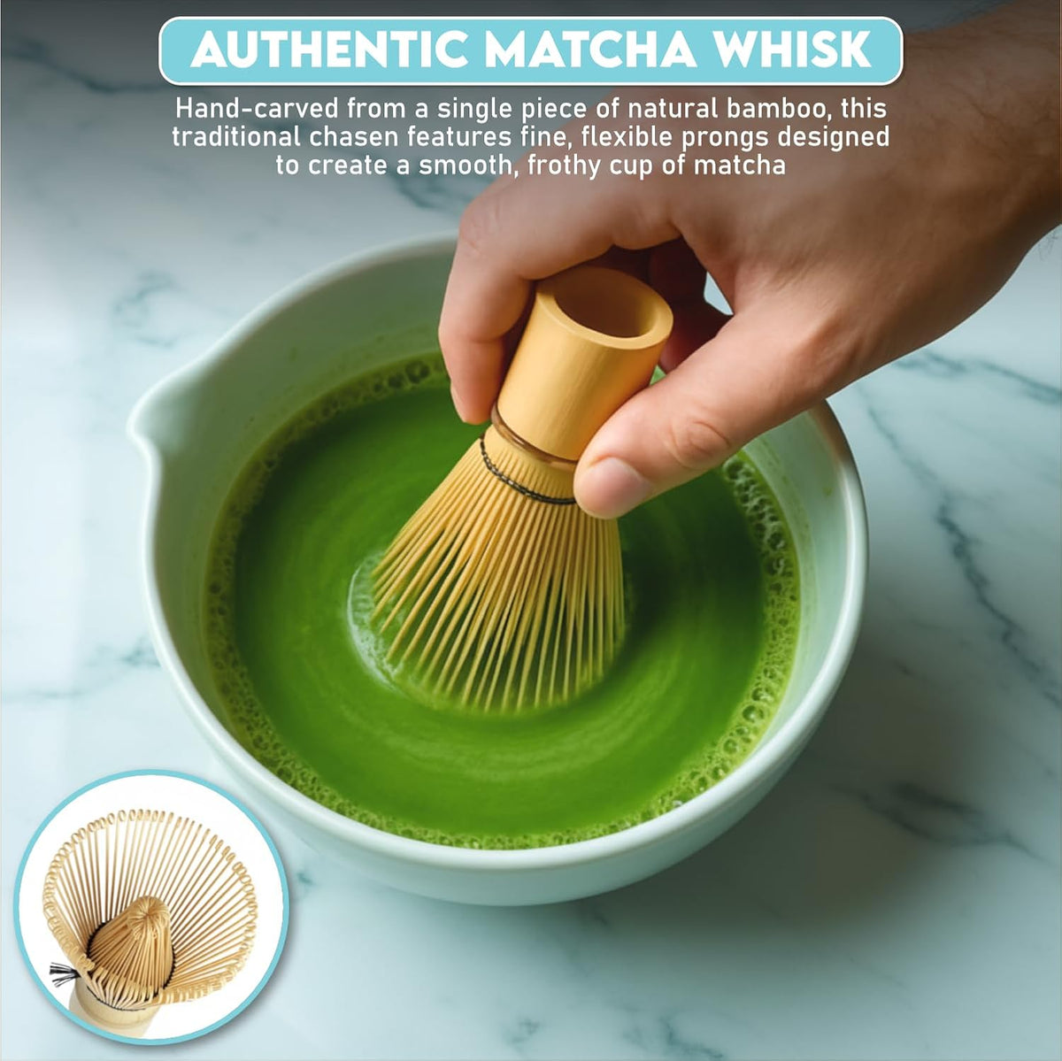 10-Piece Matcha Whisk Set | Complete Matcha Tea Kit with 17oz Ceramic Bowl, Bamboo Whisk & Scoop, Whisk Holder, Stainless Steel Sifter, Measuring Cup, Powder Caddy, Tea Towel | Gift-Ready Matcha Set