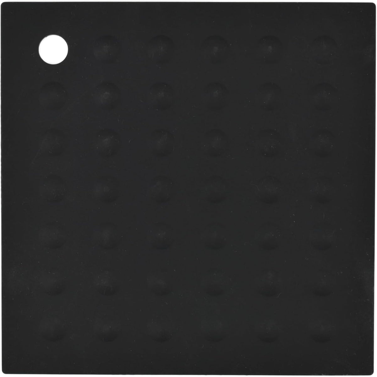 Lamson Silicone Pot Holder, 7 x 7 in Heat Resistant Trivet, Black | Rated to 450F; grips the counter and the pan; BPA free and dishwasher safe; also works as a jar opener