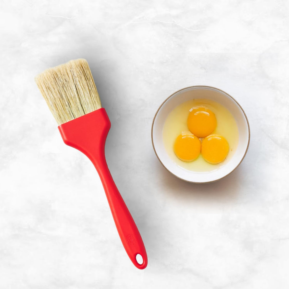 Baking Company Professional Pastry Brush, Natural Boar Bristles, 2-Inch, For Butter, Egg Wash, Glaze And Baking Prep