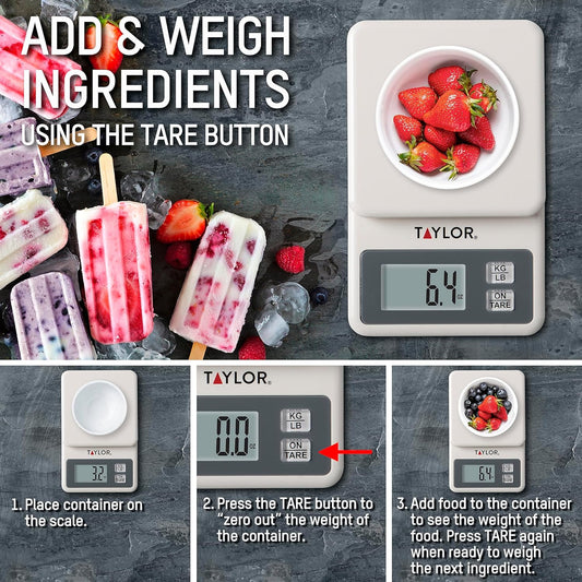 Compact Digital Scale (White), 11 pound capacity