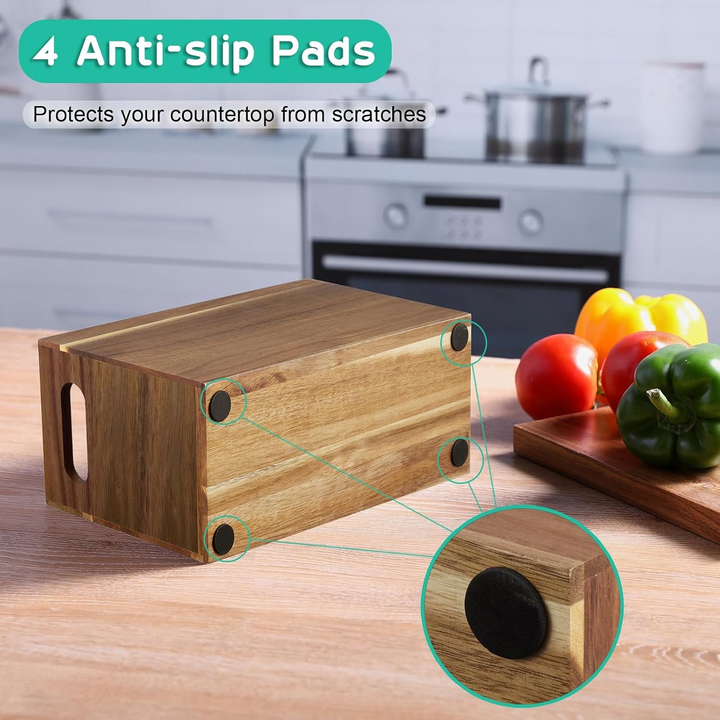 Black Kitchen Utensil Holder for Countertop - Wooden Large Utensil Caddy Organizer for Counter - 3 Compartment Cooking Utensil Crock for Silverware Spoon Spatula