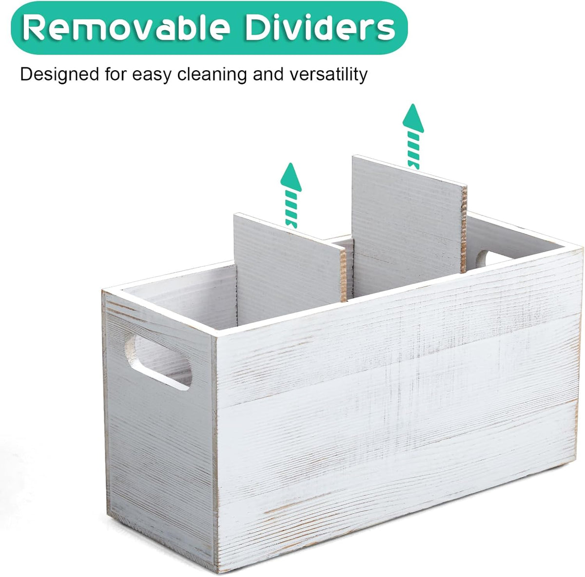 Black Kitchen Utensil Holder for Countertop - Wooden Large Utensil Caddy Organizer for Counter - 3 Compartment Cooking Utensil Crock for Silverware Spoon Spatula
