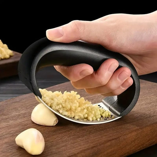 Garlic Press Rocker Stainless Steel – Upgraded Heavy Duty Garlic Crusher & Mincer, Ergonomic Non-Slip Handle, No-Peel Garlic Chopper, Easy Clean Dishwasher Safe Kitchen Tool