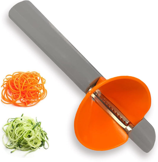 Handheld Vegetable Spiralizer, Stainless Steel Rotary Vegetable Peeler with Non Slip Handle, Veggie Cutter Julienne Peeler for Carrots Zucchini