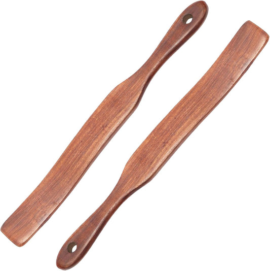 Spurtle for Sourdough Starter, 11 Inch Wooden Sourdough Spatula Spurtles, Mixing Stick & Jar Scraper for Deep Containers, Bread Making Tool, Kitchen Gadgets & Utensils for Baking Cooking(2 PCS)