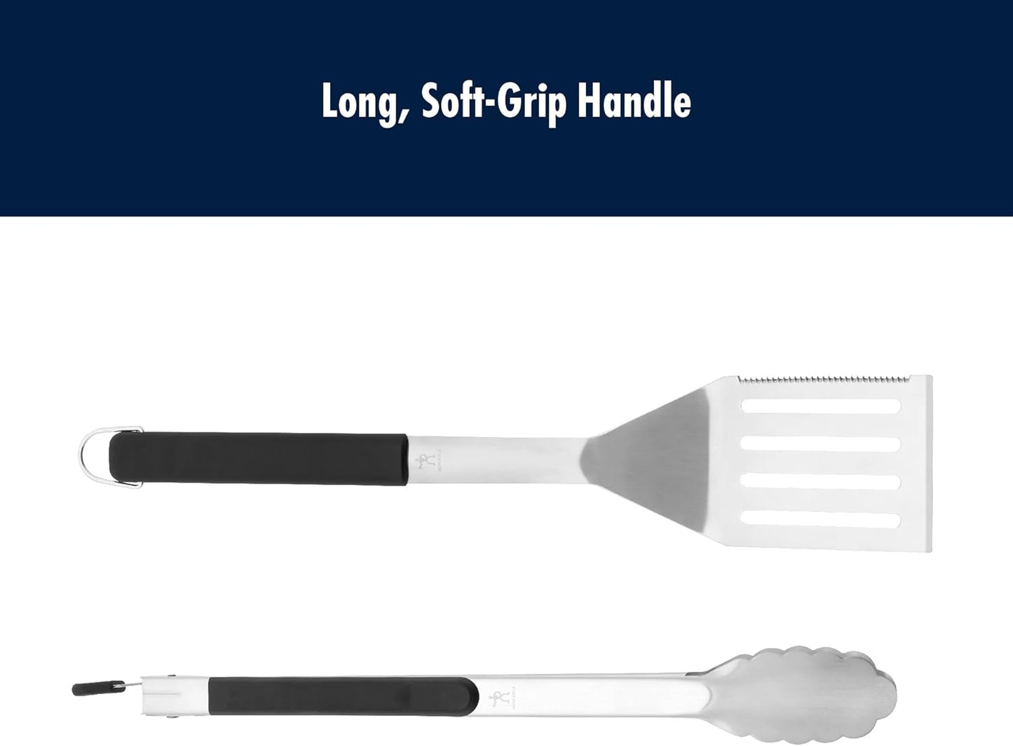 BBQ 2-pc Stainless Steel Pizza Cutter and Bench Scraper Set, Rocking Blade with Safety Guard and Measuring Scraper for Dough, BBQ and Baking