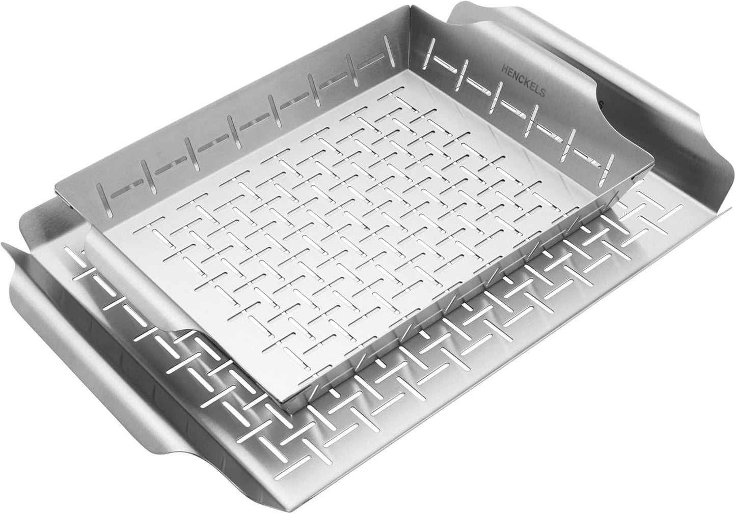 BBQ 2-pc Stainless Steel Pizza Cutter and Bench Scraper Set, Rocking Blade with Safety Guard and Measuring Scraper for Dough, BBQ and Baking