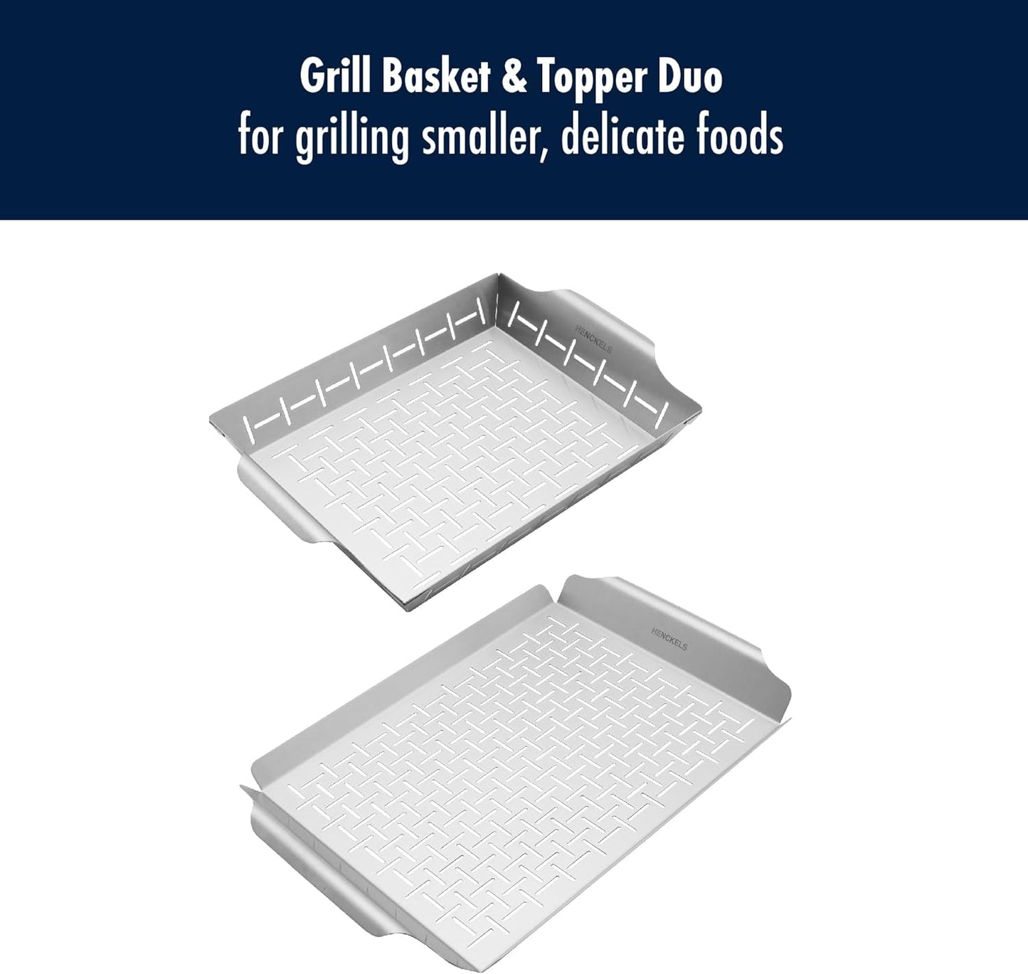 BBQ 2-pc Stainless Steel Pizza Cutter and Bench Scraper Set, Rocking Blade with Safety Guard and Measuring Scraper for Dough, BBQ and Baking