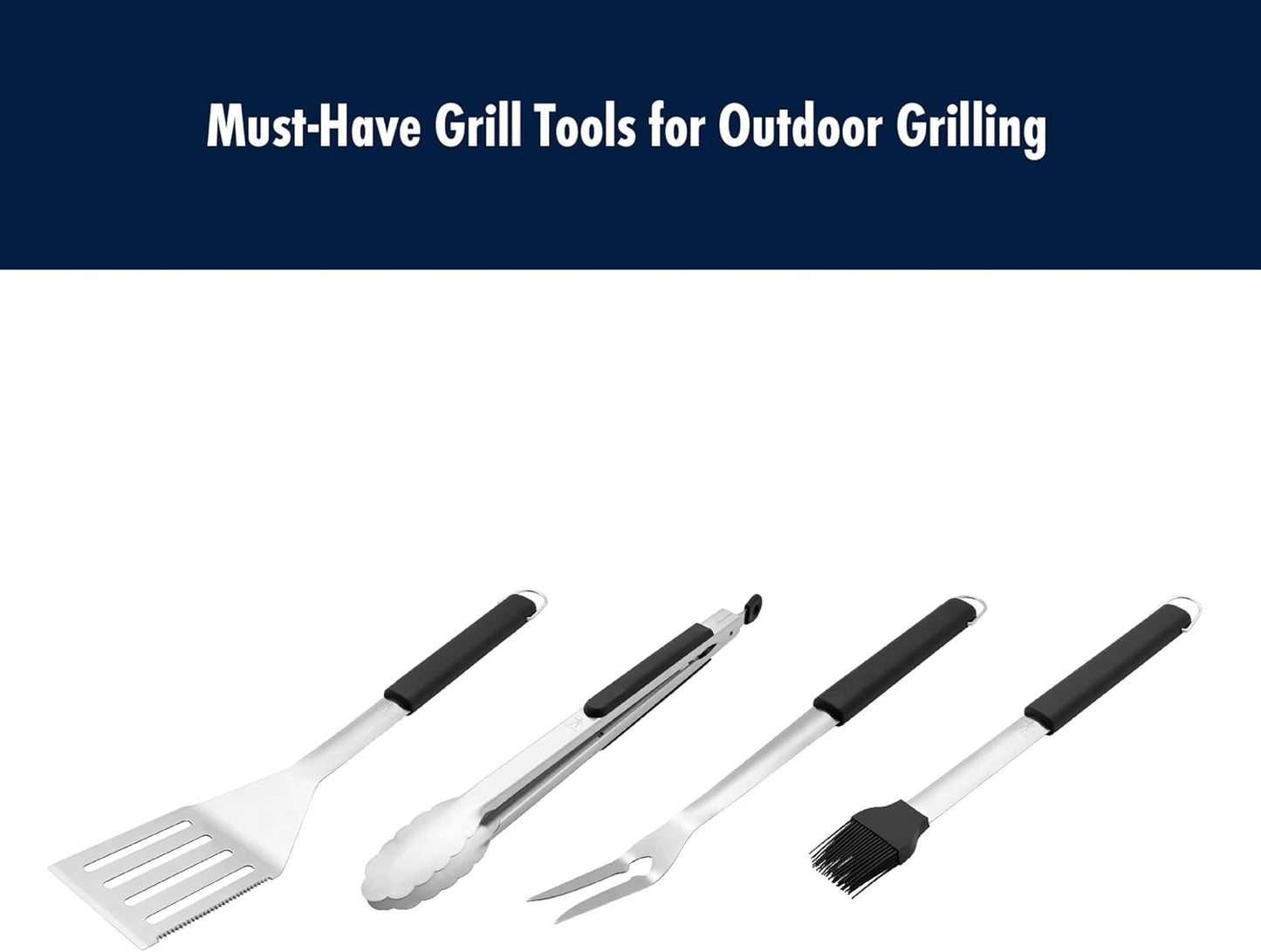 BBQ 2-pc Stainless Steel Pizza Cutter and Bench Scraper Set, Rocking Blade with Safety Guard and Measuring Scraper for Dough, BBQ and Baking