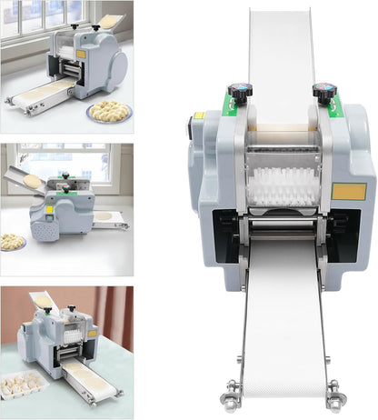 Dumpling Wrapper Maker, 140W Automatic Dumpling Skin Processing Machine 5 Levels Dough Wrapper with Mold, Commercial Dumpling Wrapper Roller Machine Pastry Sheet Presser Chaos Skin Machine