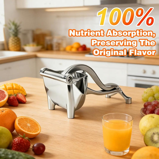 Manual Juicer, Hand Press Lemon Squeezer & Citrus Press - Upgrade Aluminum Alloy Fresh Fruit Juice Extractor, Ergonomic Grip Heavy Duty Manual Juicer, Effortless & Easy to Clean Kitchen Tool (Silver)