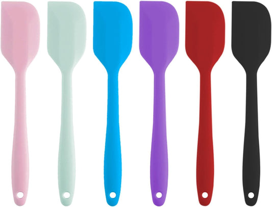 Silicone Spatula Set, 6 Pack, 8.5 Inch, Heat Safe to 500°F | Flexible silicone heads scrape bowls and cookware without scratching, then clean easily by hand or dishwasher