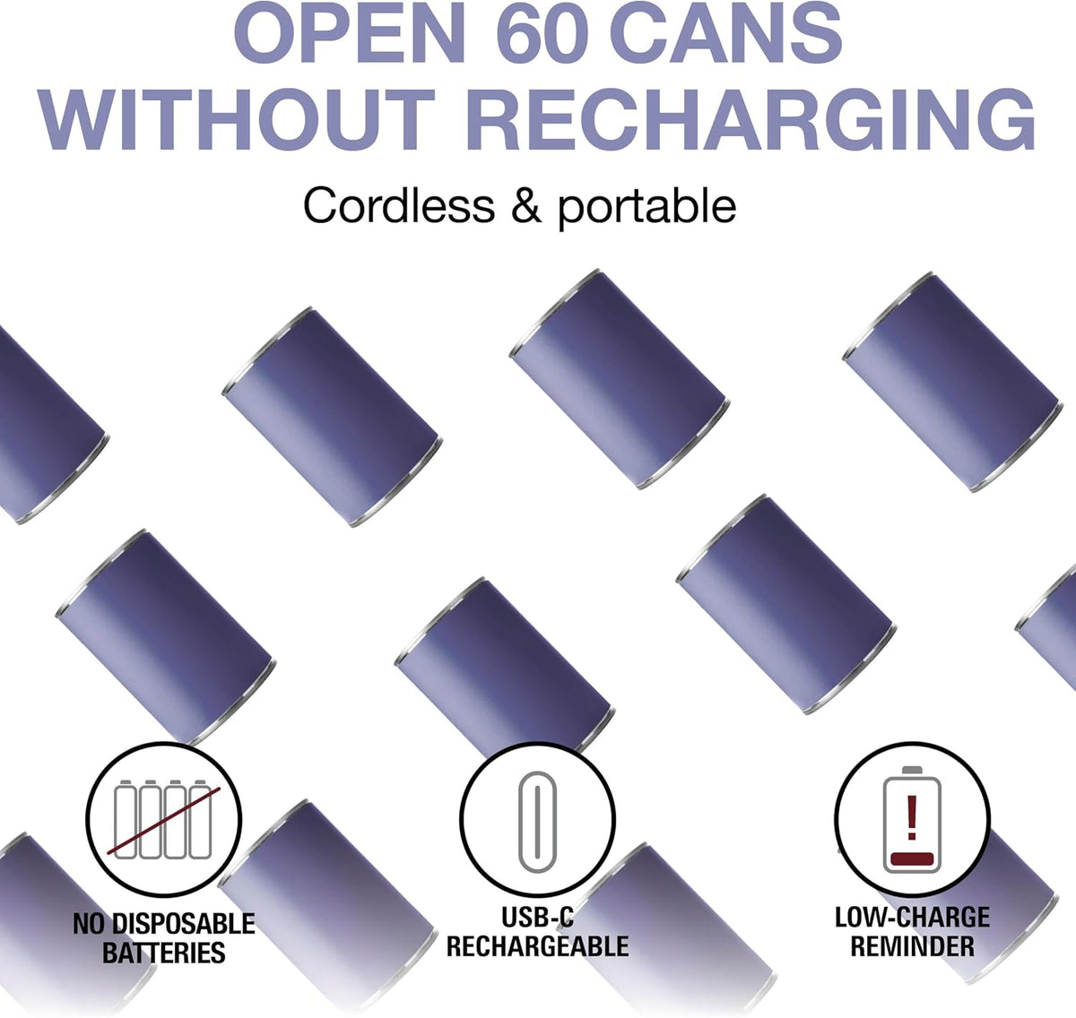 Hands-Free Cordless USB Rechargeable Electric Can Opener