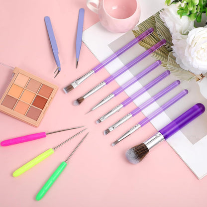 16 PCS Fondant Tools Cake Decorating Brushes Tool Set, Food Paint Brush Include Cookie Pastry Brushes Baking Brush Needles Sugar Stir Needles Elbow and Straight Tweezers for Cake Fondant Decor Supplie