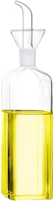 Olive Oil Pourer Olive Oil Vinegar Cooking Wine cotainer Salad Dressing Glass, Oil Bottle Vinaigrette Dispenser Drizzle Cruet 17oz Glass Oil Bottle for Kitchen
