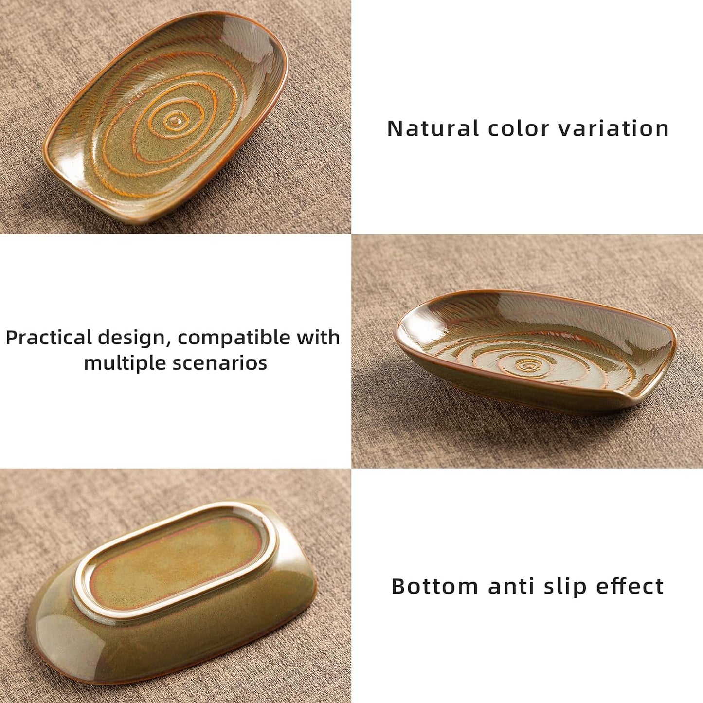 Ceramic Spoon Rest for Kitchen Counter 5.1 Inch Porcelain Utensil Rest Farmhouse Cooking and Coffee Spoon Rest for Stove Top (white)