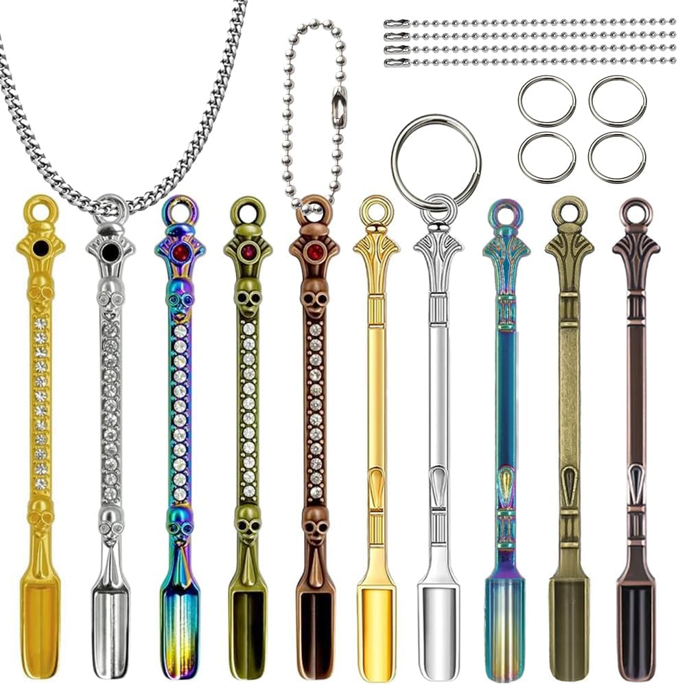 10 Pack Mini Metal Shovel Spoons Tiny Spice Spoon Keychain Charms