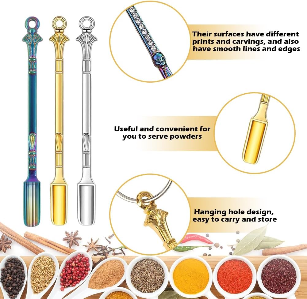 10 Pack Mini Metal Shovel Spoons Tiny Spice Spoon Keychain Charms