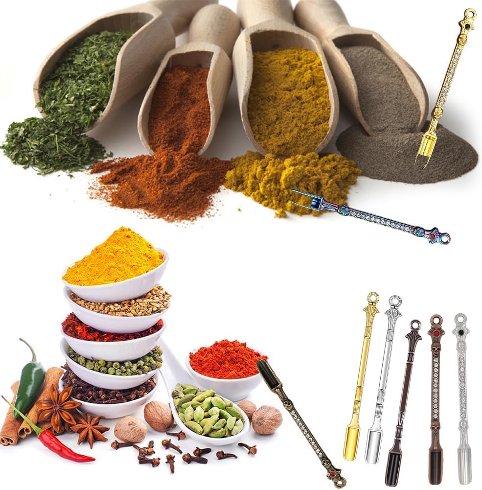 10 Pack Mini Metal Shovel Spoons Tiny Spice Spoon Keychain Charms